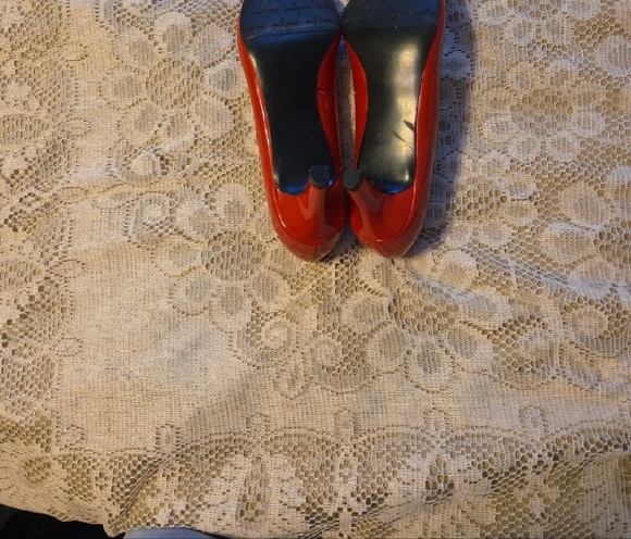 Easy Street Glossy Red Women's Flats - Picture 4 of 5